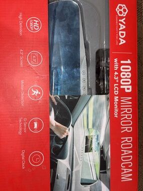 Yada 1080P Mirror Roadcam with 4.3" LCD Monitor - Black